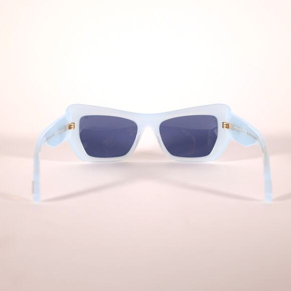 MCM Cat Eye Rectangle Sunglasses - Shiny Light Blue / Smoke - NWT - Picture 7 of 8